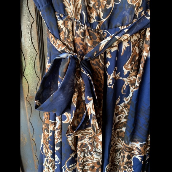 Sheer Navy Maxi Dress. - Picture 4 of 6